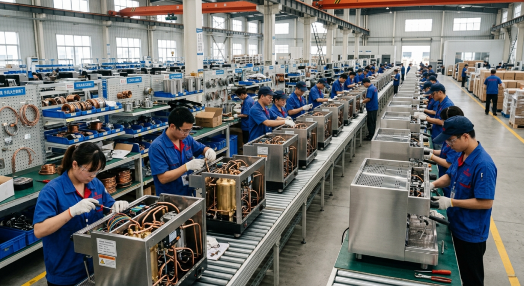 espresso machine manufacturer in China production and assembly process