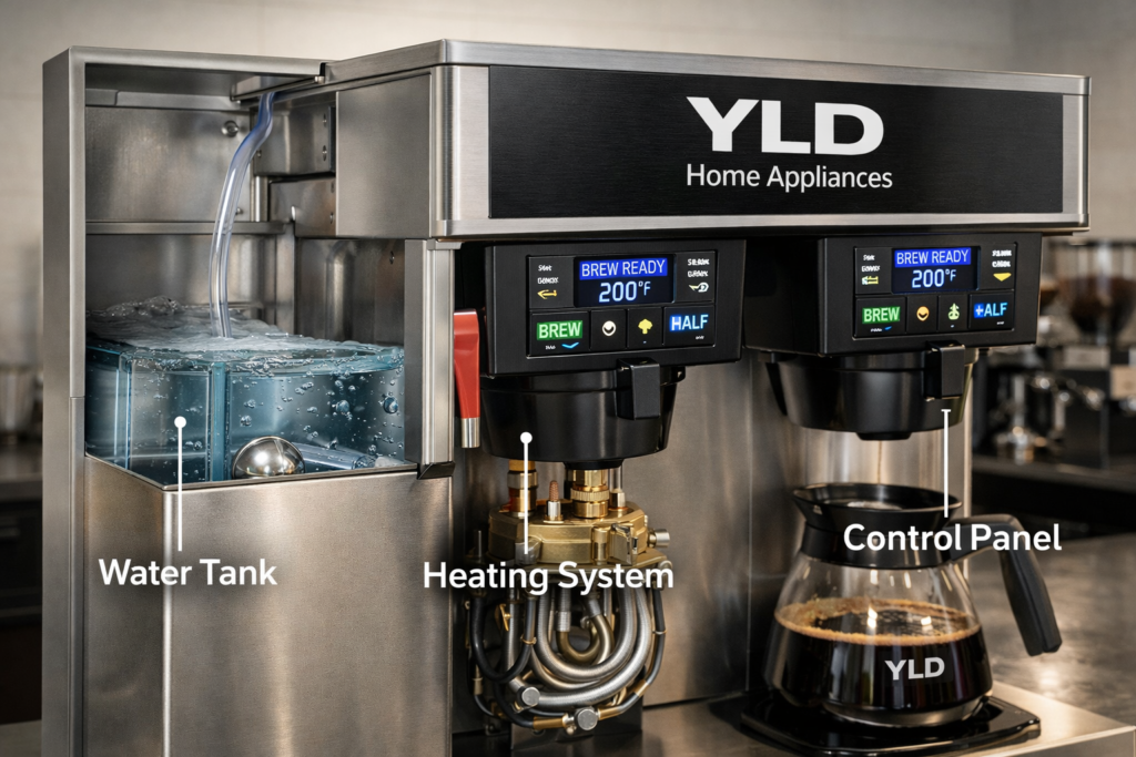 Commercial Coffee Brewer Machine: How to Choose the Right OEM Manufacturer for Bulk Orders in 2026 2 Commercial Coffee Machine Components and Brewing System