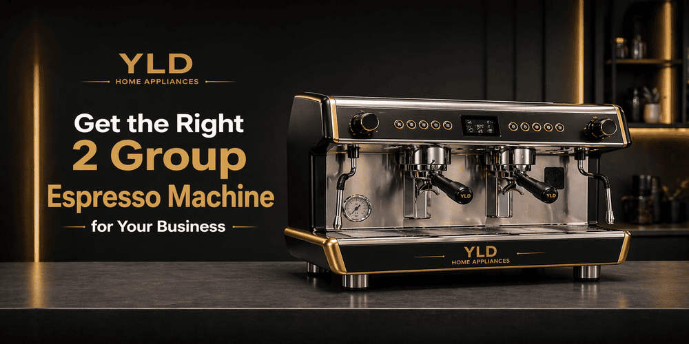 customized 2 group espresso machine for commercial coffee business by YLD Home Appliances
