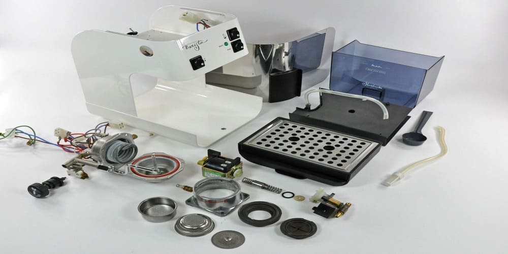 espresso machine parts selection and components layout