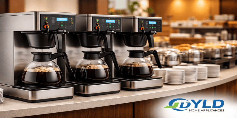 high volume drip commercial coffee brewer machine in hotel buffet by YLD Home Appliances