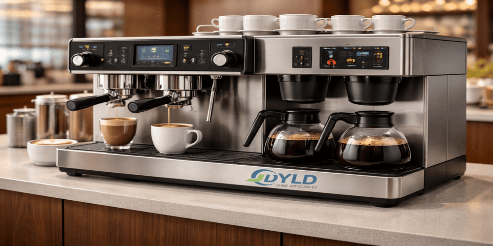 hybrid commercial coffee brewer machine combining espresso and drip by YLD Home Appliances