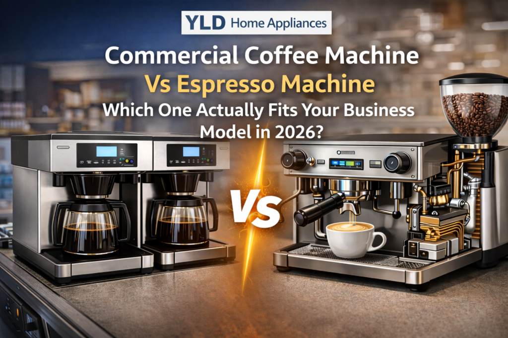 commercial coffee machine vs espresso machine business comparison guide 2026 YLD Home Appliances