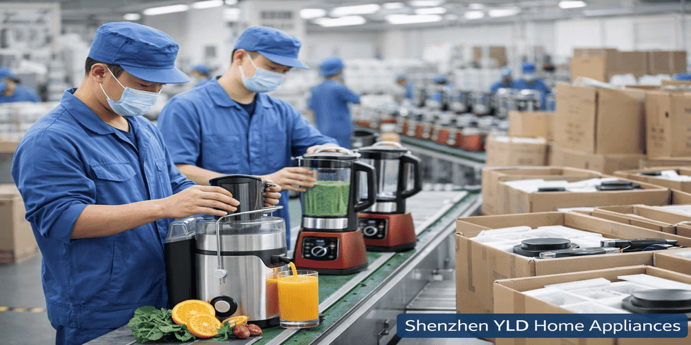 juicer blender manufacturer factory production quality inspection