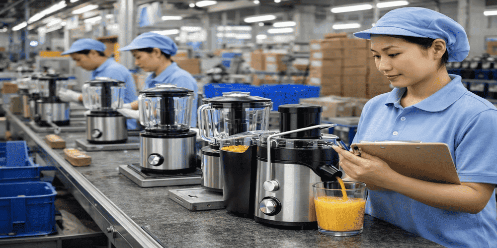 juicer blender manufacturer factory production quality inspection