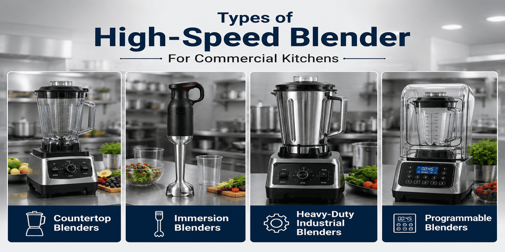 Different types of commercial high speed blenders