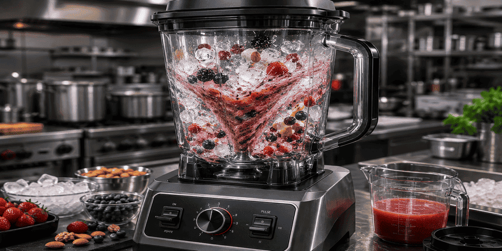 Heavy duty blender processing frozen ingredients
